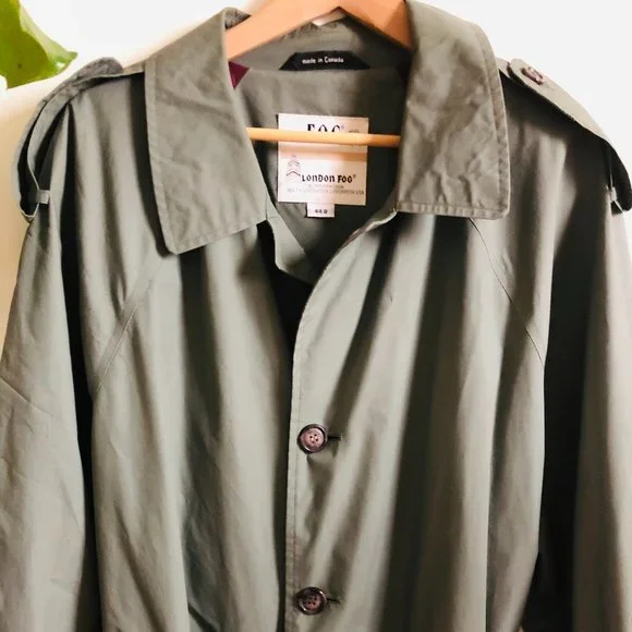 Vintage London Fog Water Repellent Trench Rain Coat - Picture 3 of 16